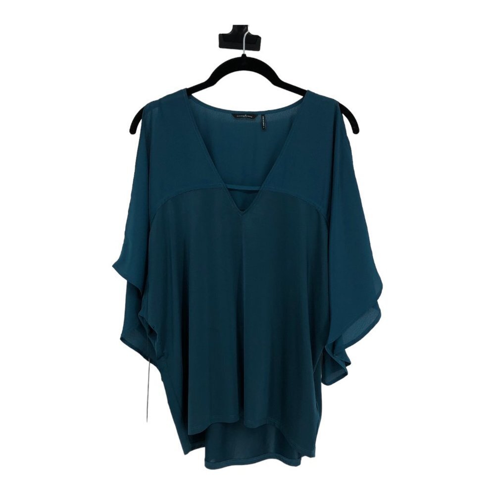Guess by Marciano NWT Teal VNeck Drop  Shoulder Mid Sleeve Oversized Tunic S